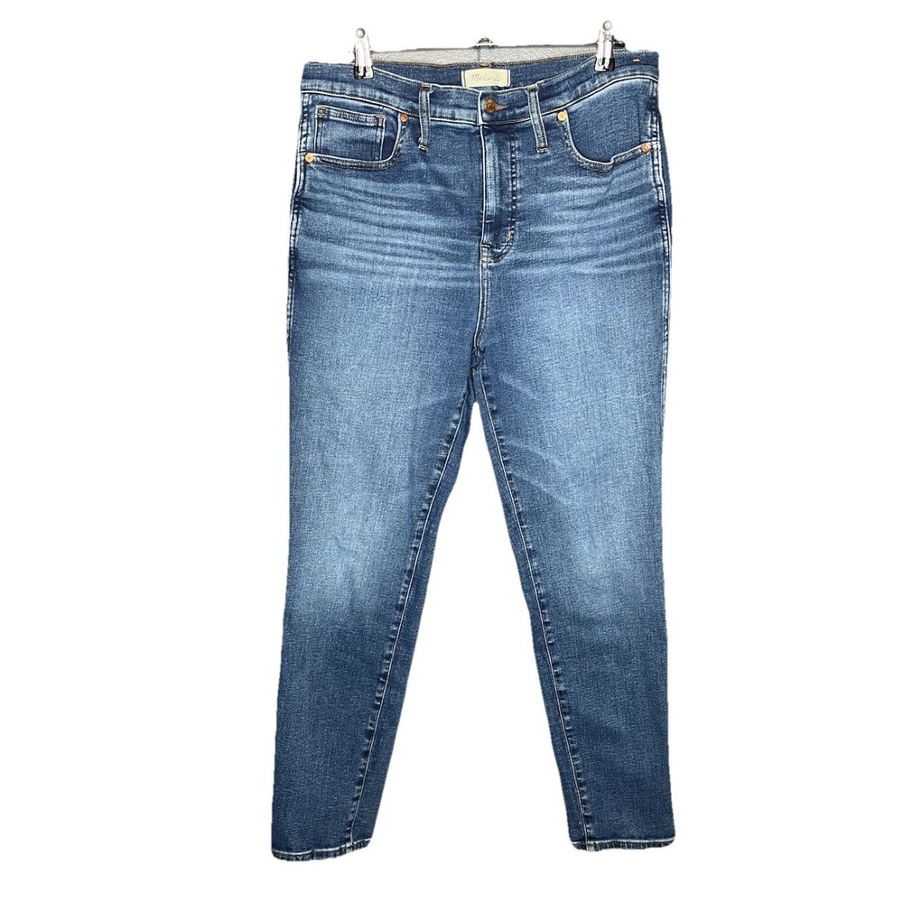 Madewell Stovepipe Blue Denim Jeans Womens Size 31 Medium Wash High Rise Classic